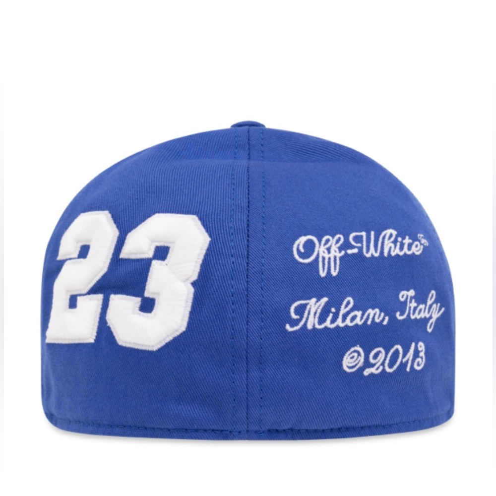 Off white blue baseball cap with logo size medium…Brand new